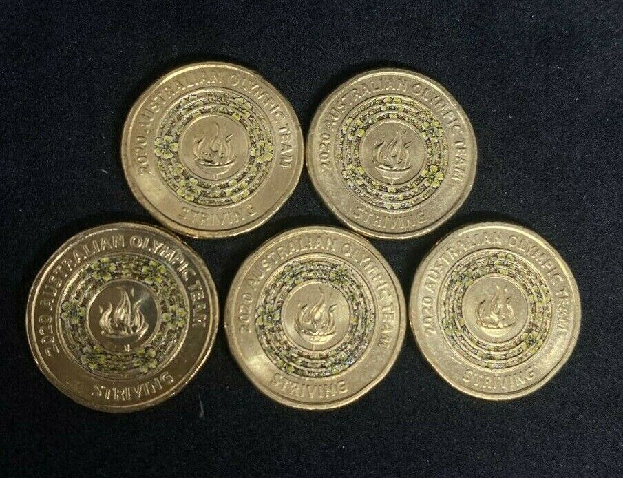 2020 Australian Olympic $2 Dollar Coin - YELLOW STRIVING
