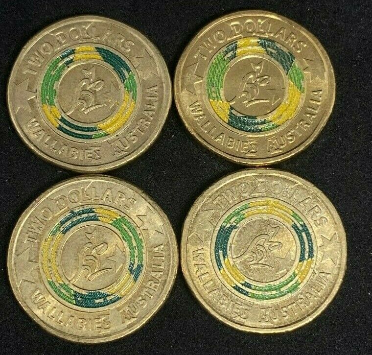 2019 Australia $2 Coin Wallabies Ruby World cup $2 Dollar coloured coin