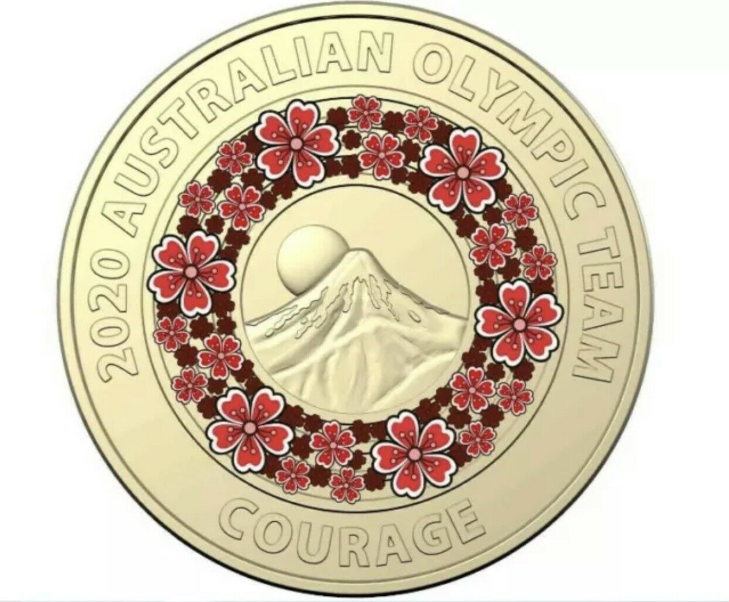2020 $2 Dollar Australian Olympic Team - Courage - Red Coin